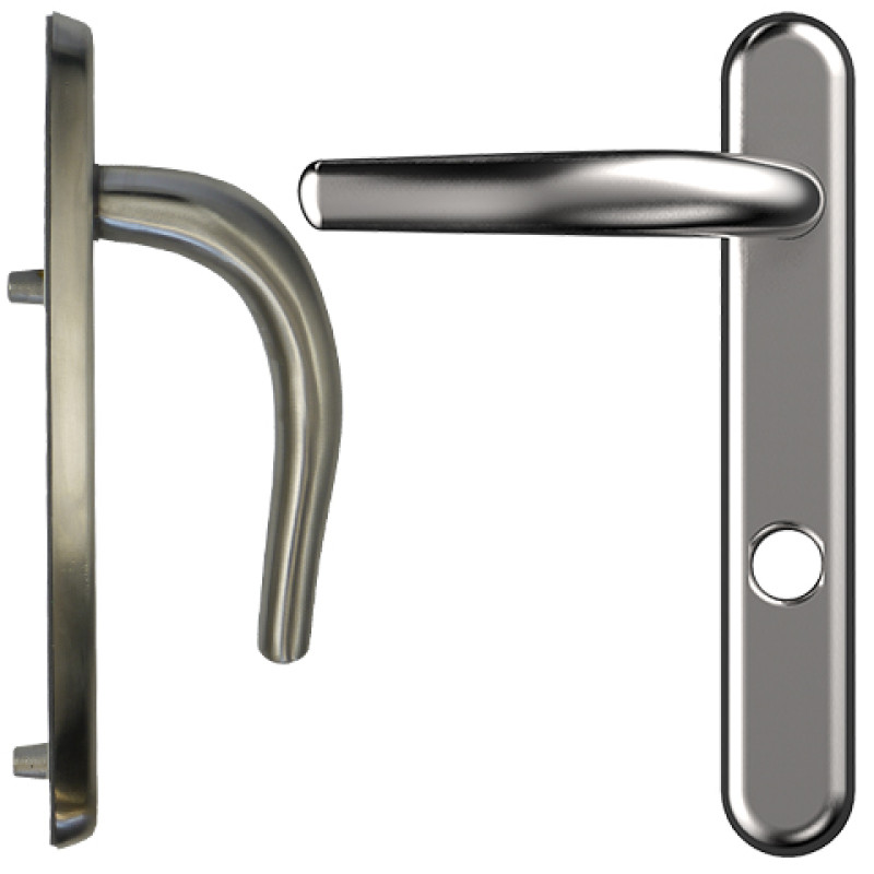 High Security Front Door Handle - Stainless Steel