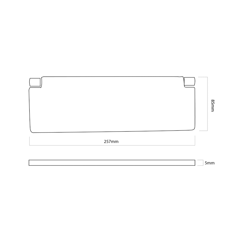 Black Iron Internal Letterplate Tidy Plain