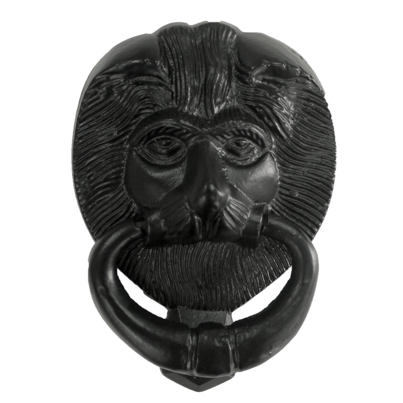 6 inch Black Iron Lion's Head Door Knocker