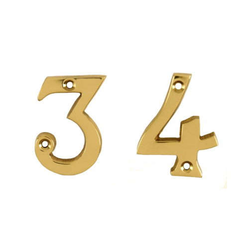 2" Screw Fix Front Door Numbers and Letters – Polished Brass