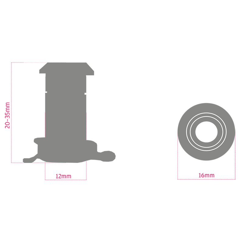 uPVC Door Viewer with 12mm barrel in 20-35mm