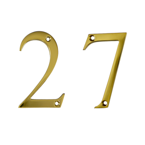 3" Screw Fix Front Door Numbers – Brass Finish