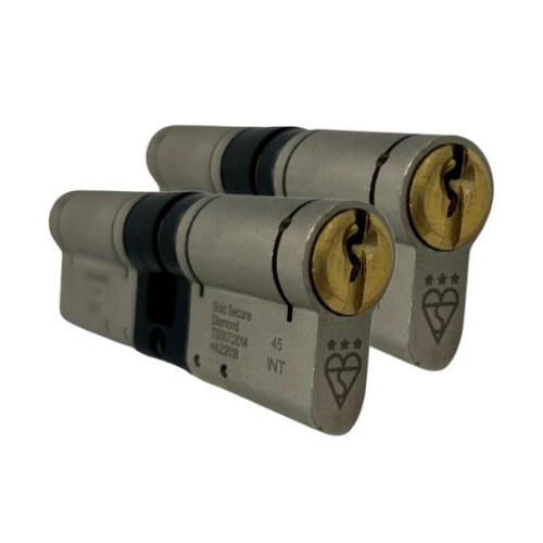 3 Star Euro Cylinder Dual Finish Keyed Alike Pair