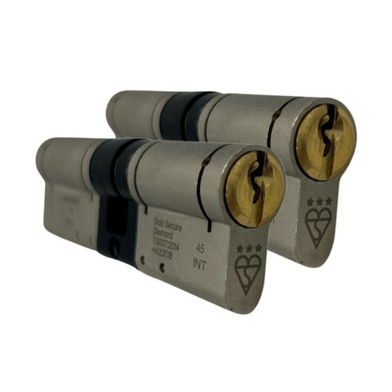 3 Star Euro Cylinder Dual Finish Keyed Alike Pair