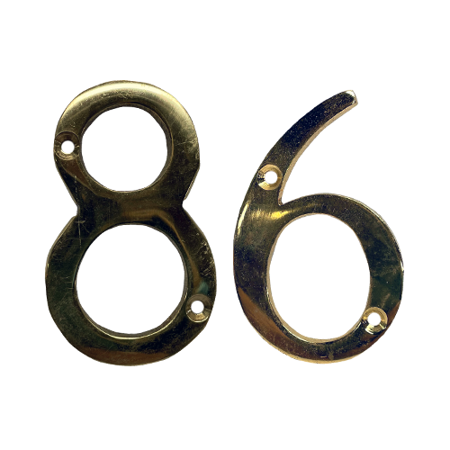 3" Screw Fix Front Door Numbers – Gold Plate