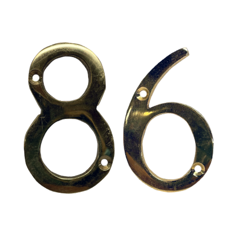 3" Screw Fix Front Door Numbers – Gold Plate