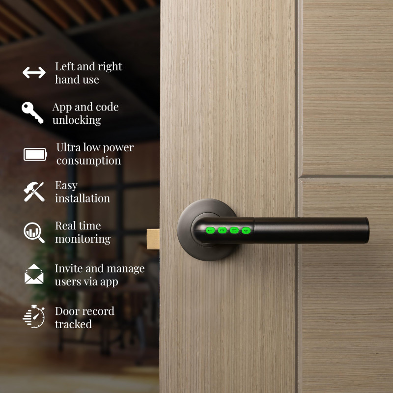 Intelligent Hardware Electronic Smart Door Handle with Code & Bluetooth