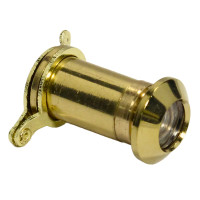 uPVC Door Viewer in Polished Brass with 12mm barrel in 20-35mm