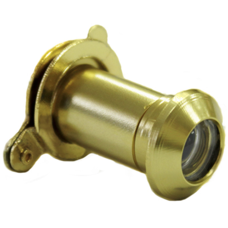 uPVC Door Viewer in Gold Anodised with 12mm barrel in 20-35mm