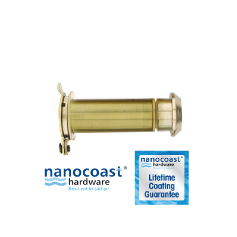 Nanocoast Wooden and Composite Door Viewer in PVD Gold with 12mm barrel in 38-63mm