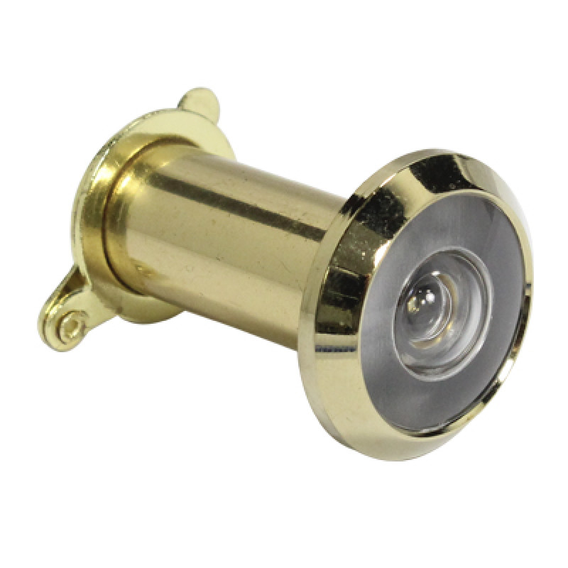 UAP 14mm Super Wide Angle Door Viewer in Polished Brass (35mm-55mm)