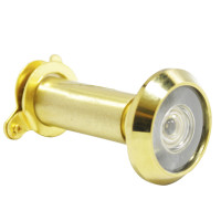 Wide Angle Door Viewer with 12mm Barrel in Polished Brass (35-55mm)