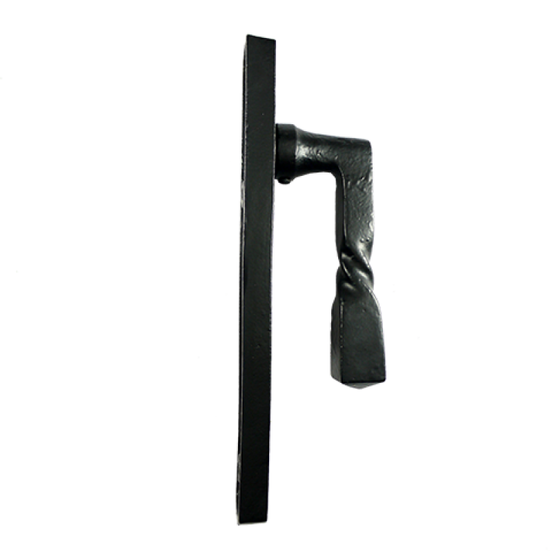 Black Iron Front Door Handle - 219mm Backplate