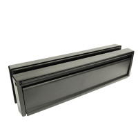 12 Inch Framemaster Letter Box in Black for door thicknesses between 20-40mm and 40-80mm