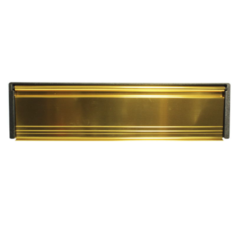 12 Inch Framemaster Letter Box in Gold Flap for door thicknesses between 20-40mm and 40-80mm