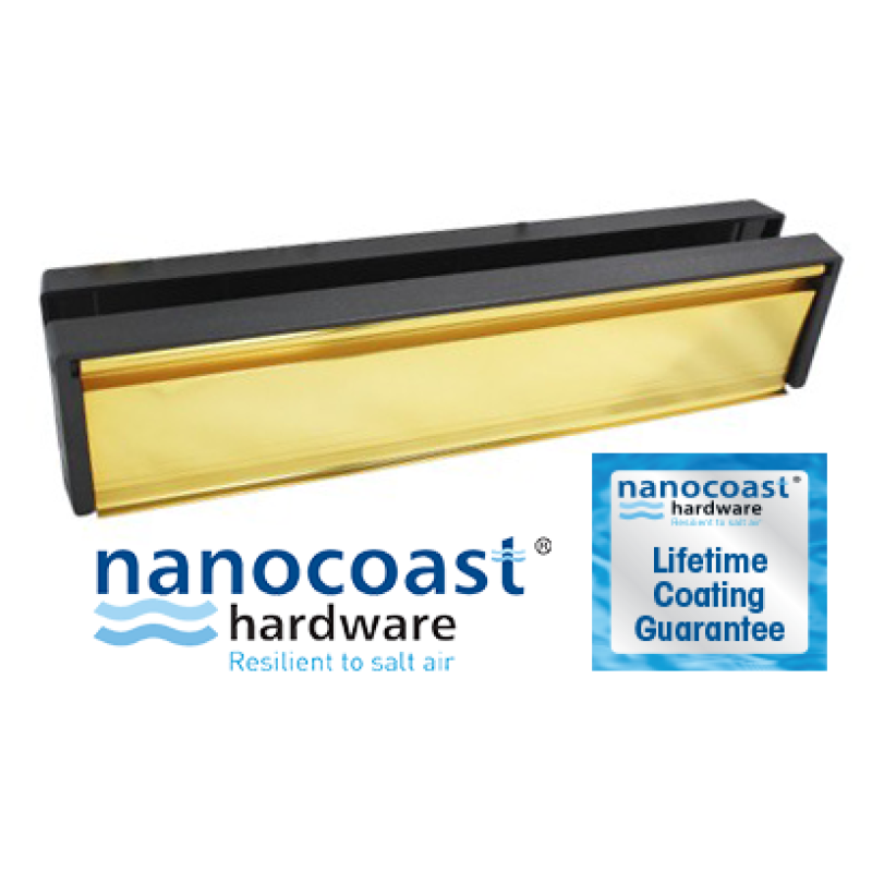 Nanocoast 12 Inch Framemaster PVD Gold Letter Box with Black Frame