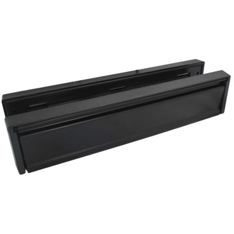 12 Inch Framemaster Letter Box in Black for door thicknesses between 20-40mm and 40-80mm