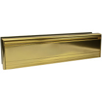 12 Inch All Aluminium Letterplate (40/80) with Gold Anodised Flap and Frame