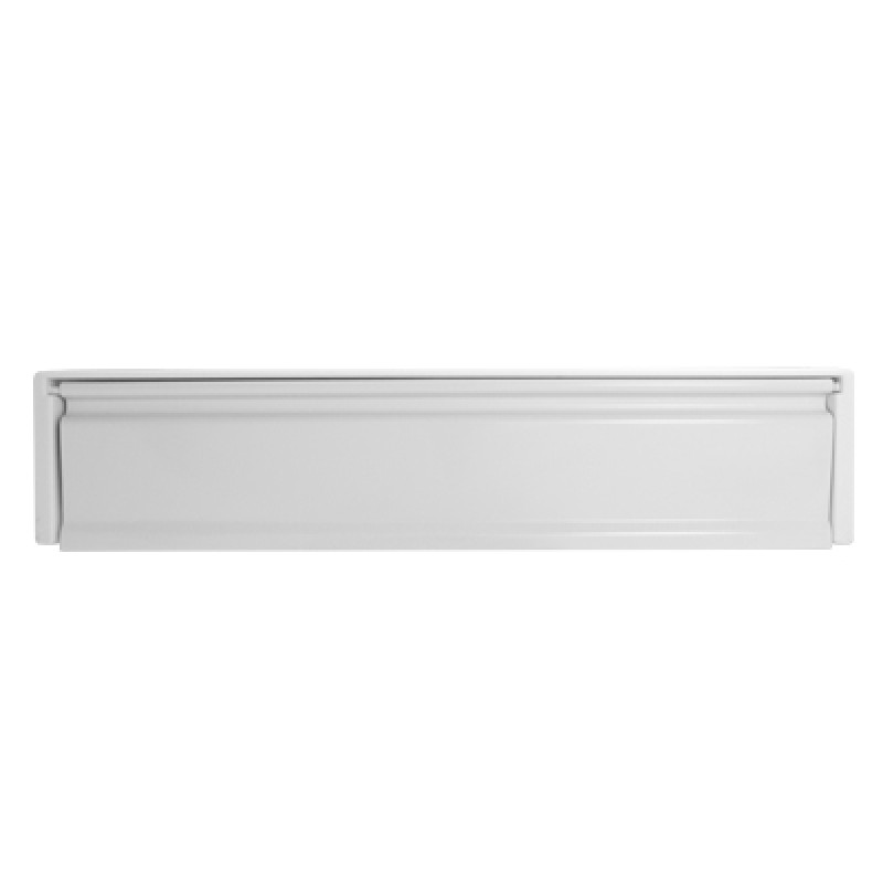 12 Inch Framemaster Letter Box with White Flap and Frame for Door Thicknesses between 20-40mm and 40-80mm