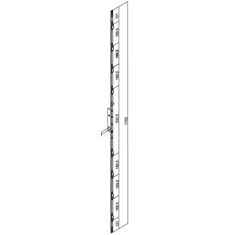 Fullex Patio 1753mm x 16mm Faceplate 8 Hook 1 Bolt Lock