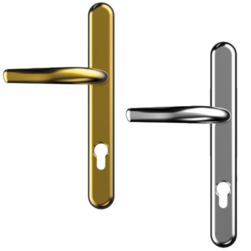 Front Door Handle in Stainless Steel with a 243mm Long Backplate