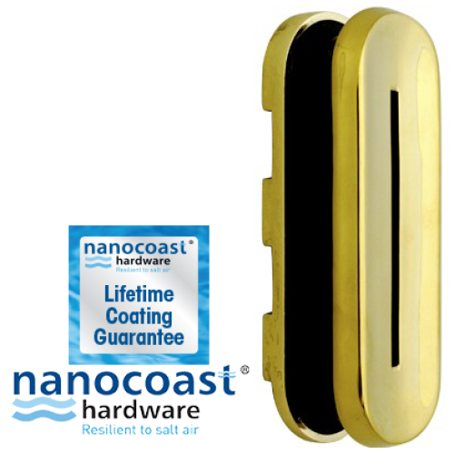 Nanocoast Identity Card Entry Slots in PVD Gold for 40-80mm Door Thicknesses