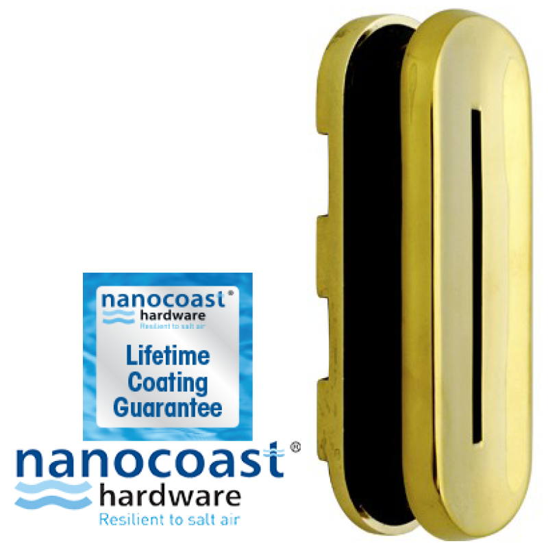 Nanocoast Identity Card Entry Slots in PVD Gold for 40-80mm Door Thicknesses