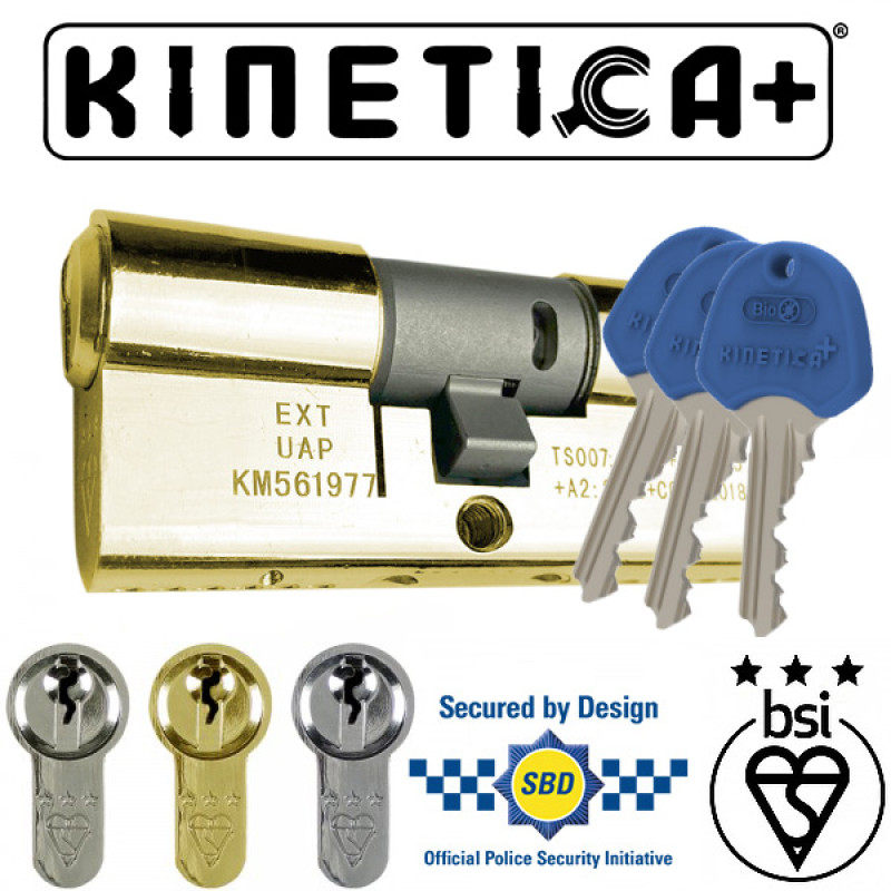 Kinetica+ K4 3 Star Kitemarked Key/Key Euro Cylinder Door Locks