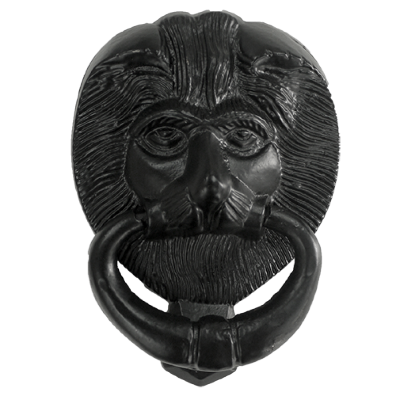 6 inch Black Iron Lion's Head Door Knocker