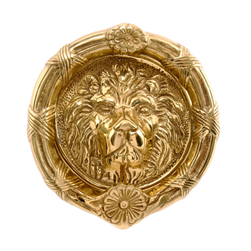 6 Inch Diameter Lions Head Round Door Knocker