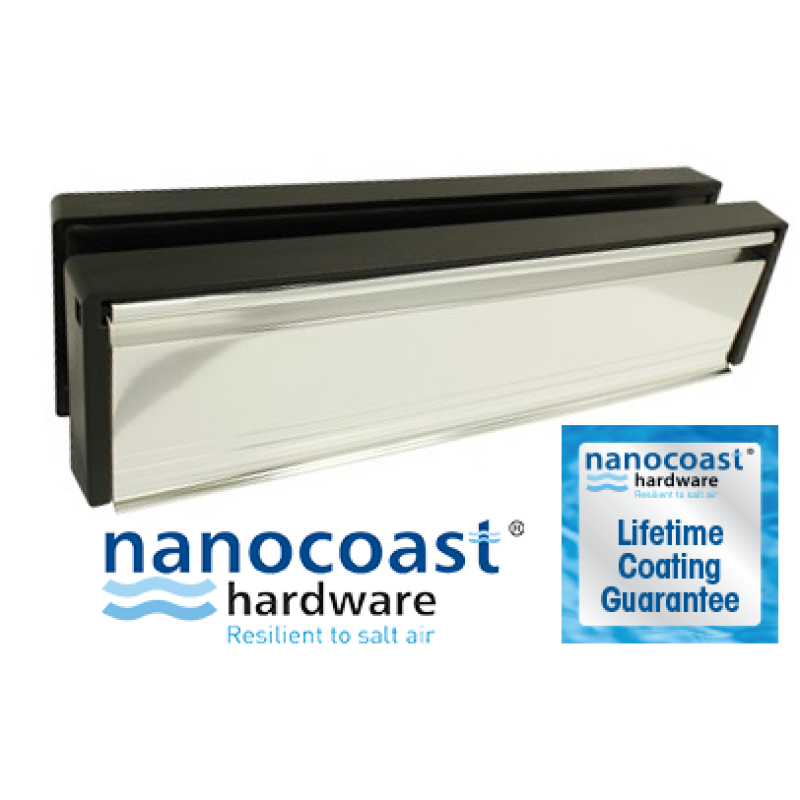 Nanocoast 10 Inch Petitemaster Mirror Polished Letter Box with Black Frame