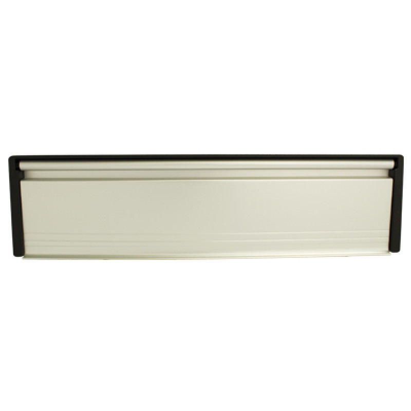 10 Inch Petitemaster Letter Box with White Flap for Door Thicknesses between 20-40mm and 40-80mm