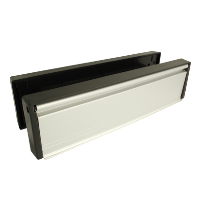 10 Inch Petitemaster Letter Box with Silver Flap for Door Thicknesses between 20-40mm and 40-80mm