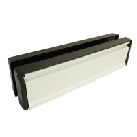 10 Inch Petitemaster Letter Box with White Flap for Door Thicknesses between 20-40mm and 40-80mm