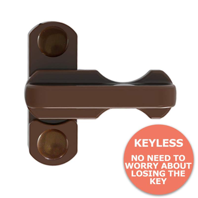 Brown Sash Jammer Window Lock