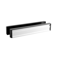 12 Inch (300mm) Slimline Letter Box (40/80) Black Frame with Polished Silver Flap