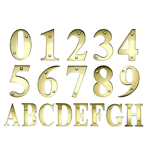 3" Stainless Steel Screw Fix Front Door Numbers and Letters – PVD Gold