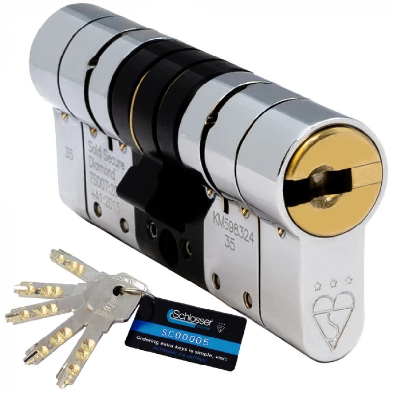 Schlosser Technik 3 Star Kitemarked Key / Key Dual Finish Euro Cylinder Door Locks