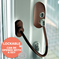 Brown Lockable Window Restrictor