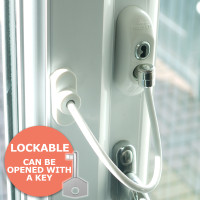 White Lockable Window Restrictor