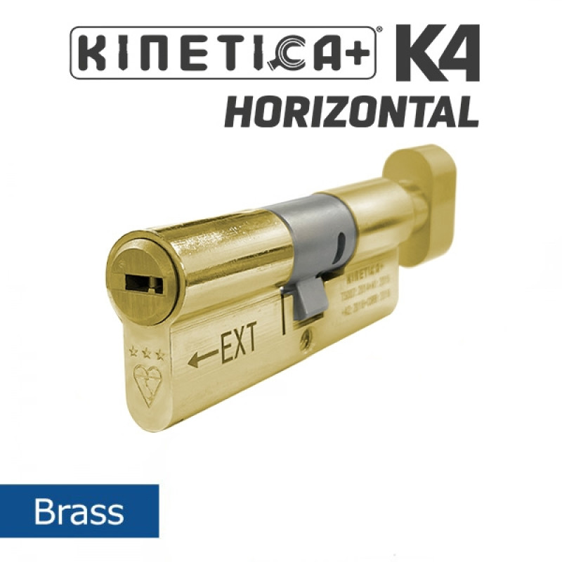 Kinetica+ K4 Horizontal 3 Star Kitemarked Thumb Turn Euro Cylinder