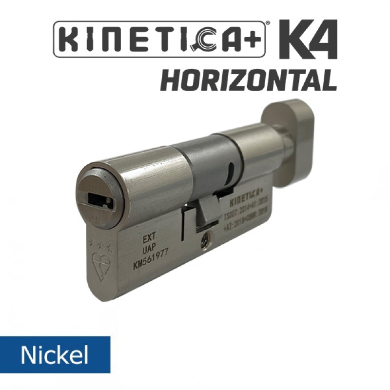 Kinetica+ K4 Horizontal 3 Star Kitemarked Thumb Turn Euro Cylinder