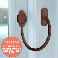 Brown Lockable Keyless Window Restrictor