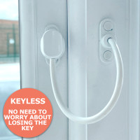 White Lockable Keyless Window Restrictor